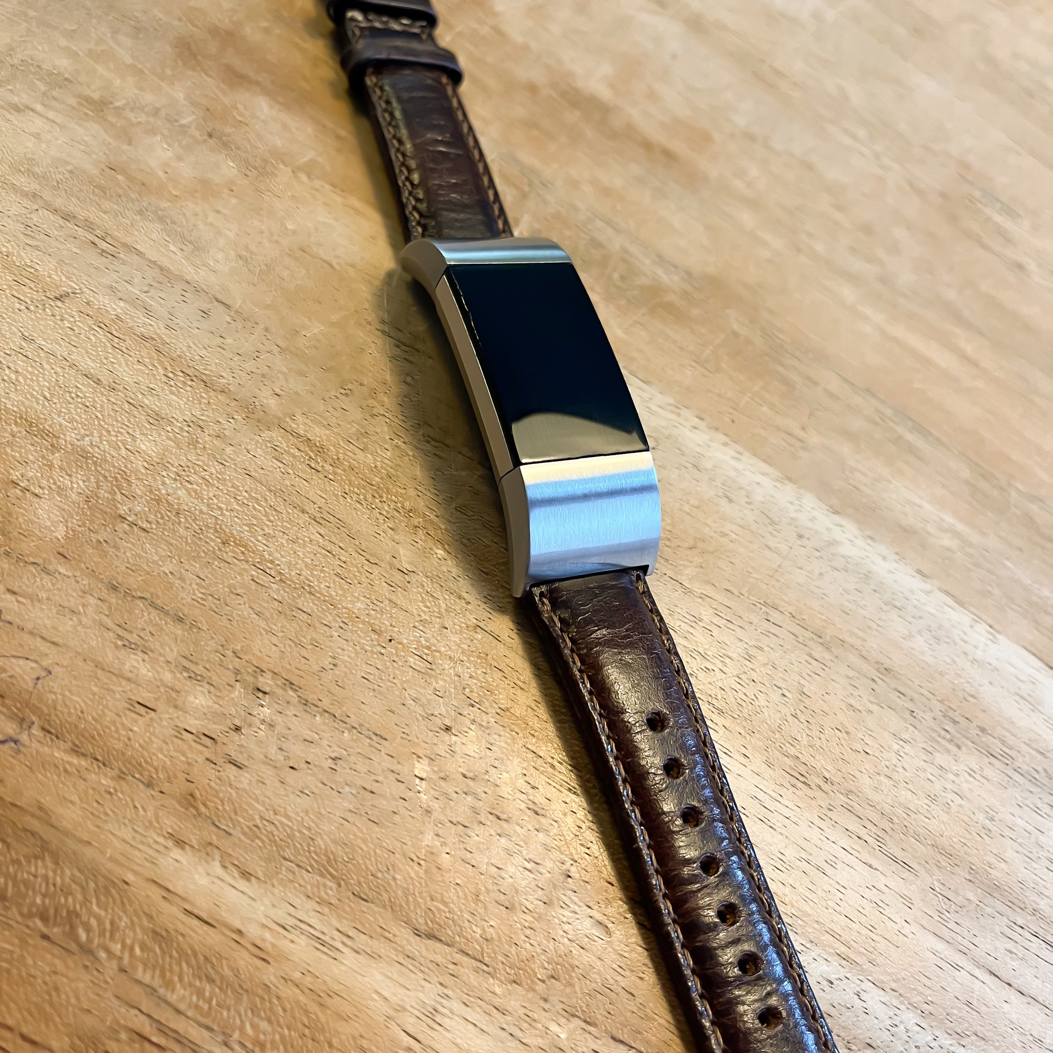 Fitbit Charge 2 genuine leren band - donkerbruin