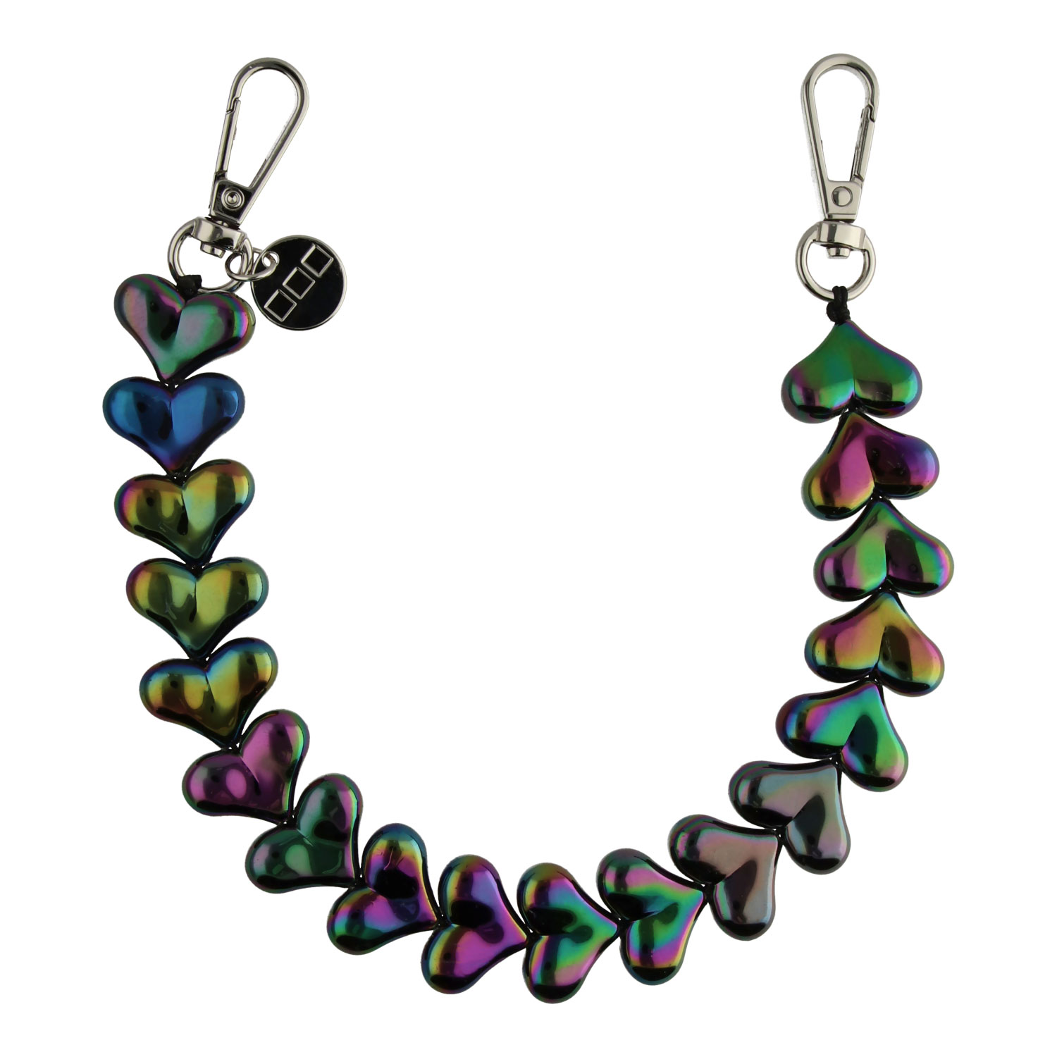 Telefoonkoord-heart-zwart-zilver-7440850363307