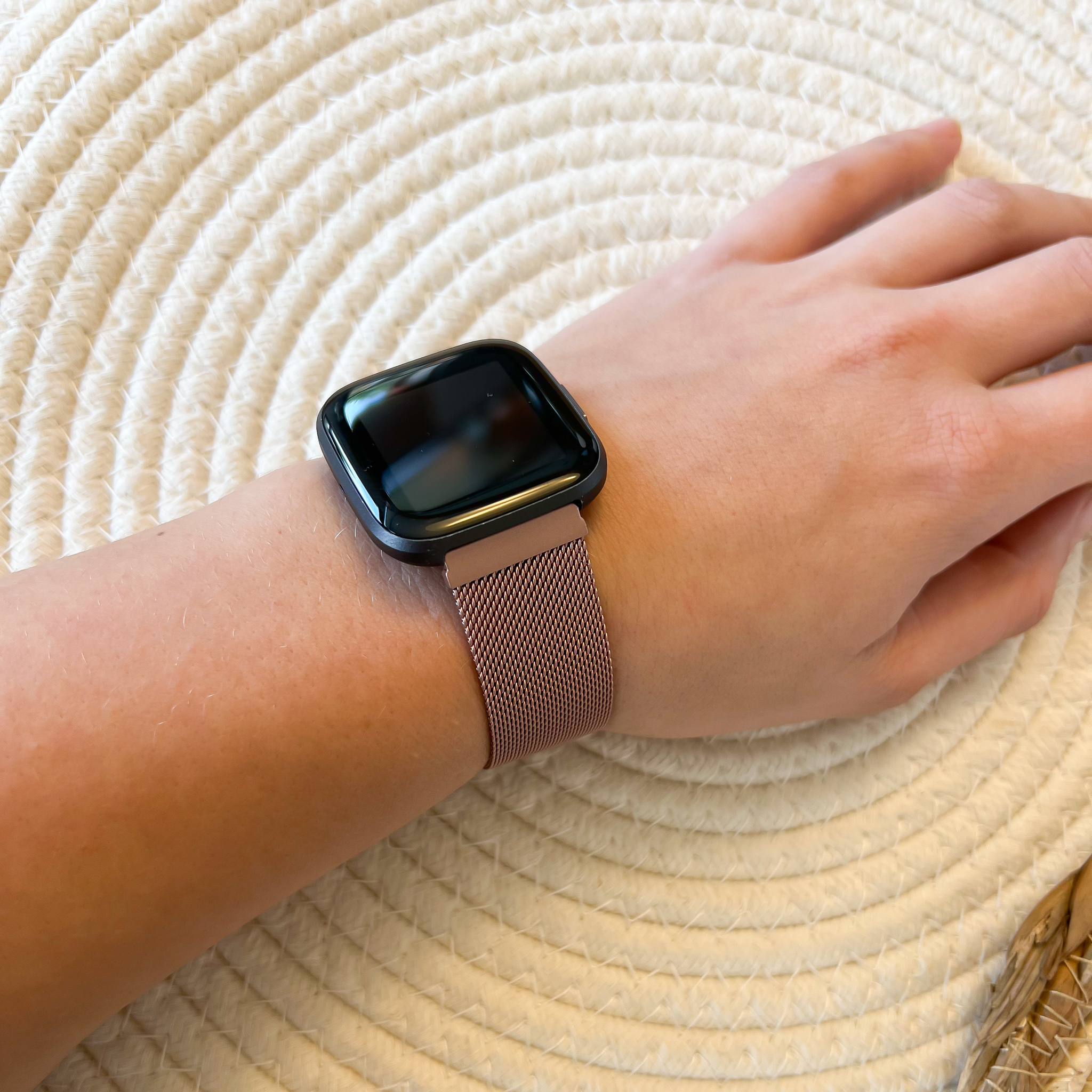 Fitbit Versa milanese band - rose rood