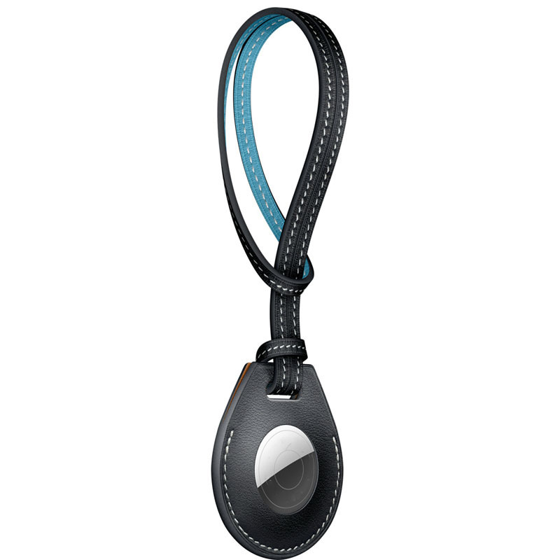 AirTag leren lus sleutelhanger - zwart