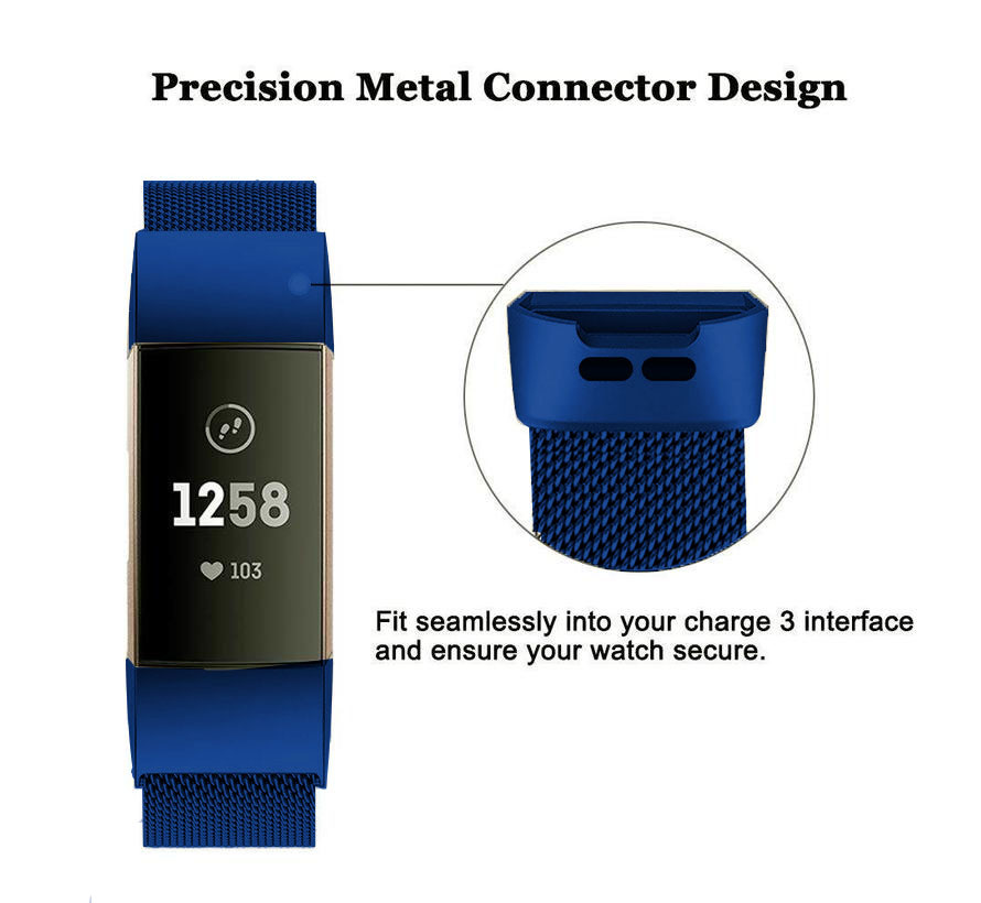 Fitbit Charge 3 & 4 milanese band - blauw