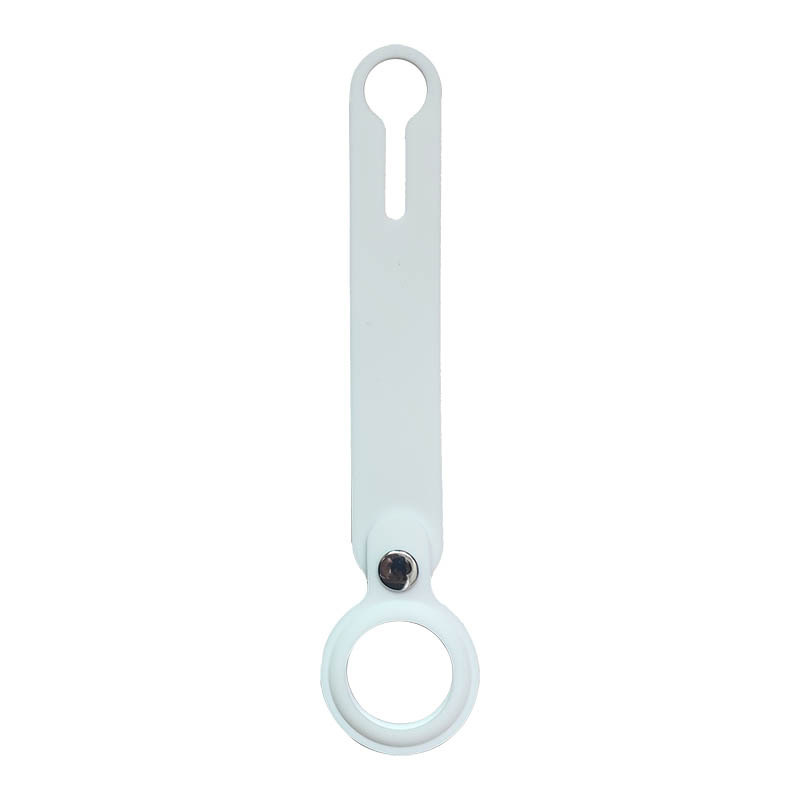 AirTag siliconen lus sleutelhanger - wit