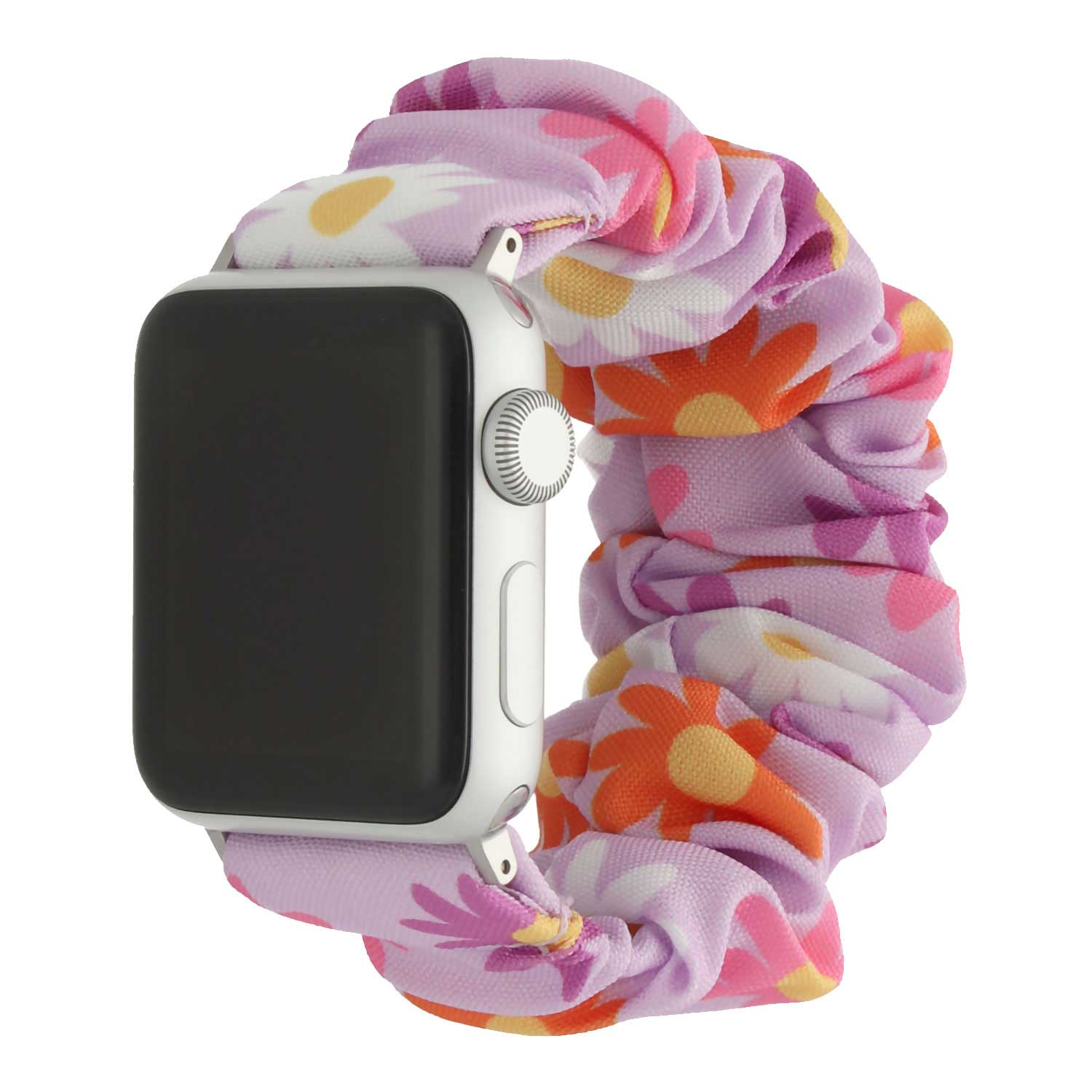 Apple-Watch-nylon-Scrunchie-band-bloemen-roze-7440850319380-123watches-hoofdfoto
