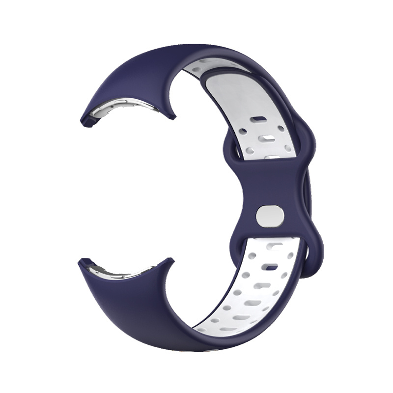 Google Pixel Watch dubbel sport band - blauw wit