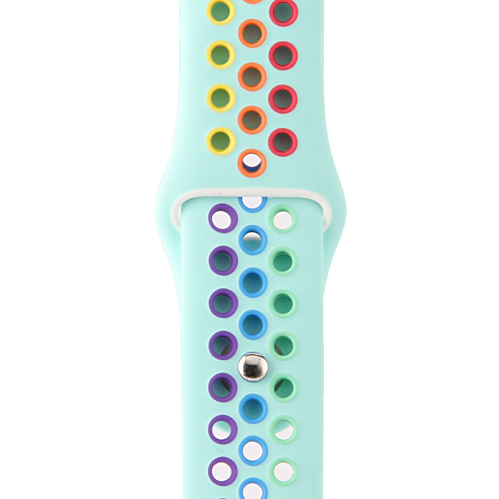 Apple Watch dubbel sport band - kleurrijk lichtblauw
