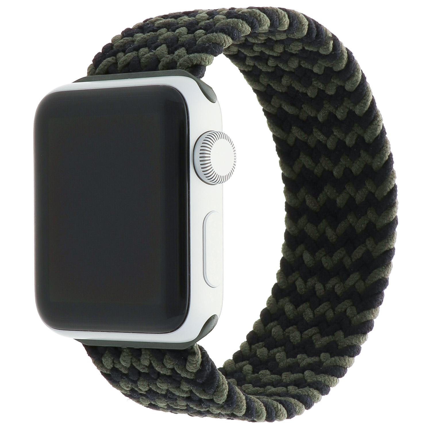Apple Watch Nylon Gevlochten Solo Band - Zwart Groen
