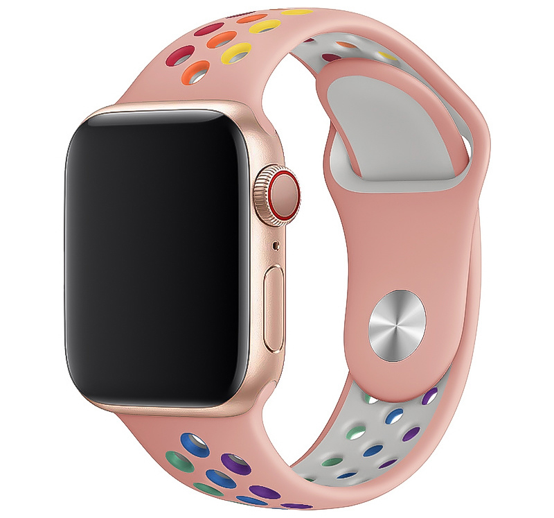 Apple Watch dubbel sport band - kleurrijk roze Apple Watch dubbel sport band - kleurrijk roze