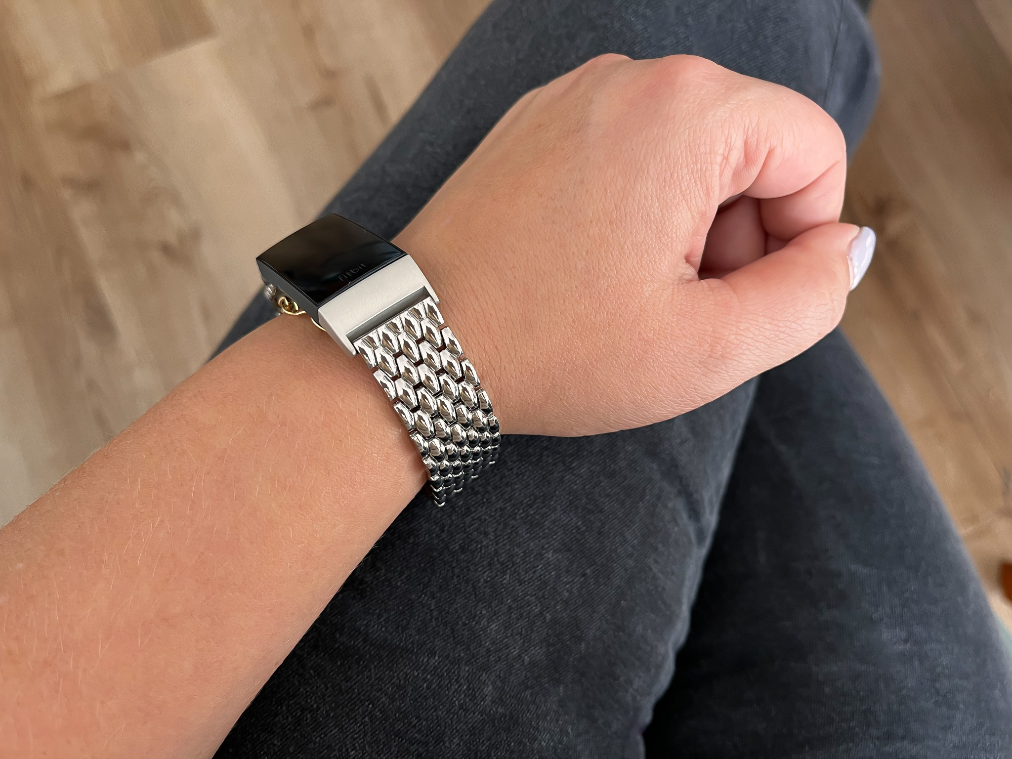 Fitbit Charge 3 & 4 draak stalen schakel band - zilver