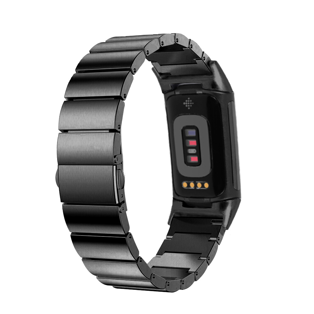 Fitbit Charge 5 stalen schakel band - zwart