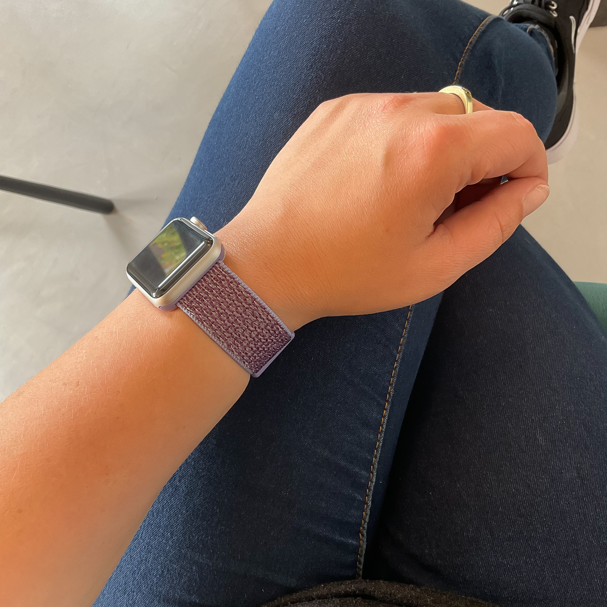 Apple Watch nylon geweven sport band  - lila
