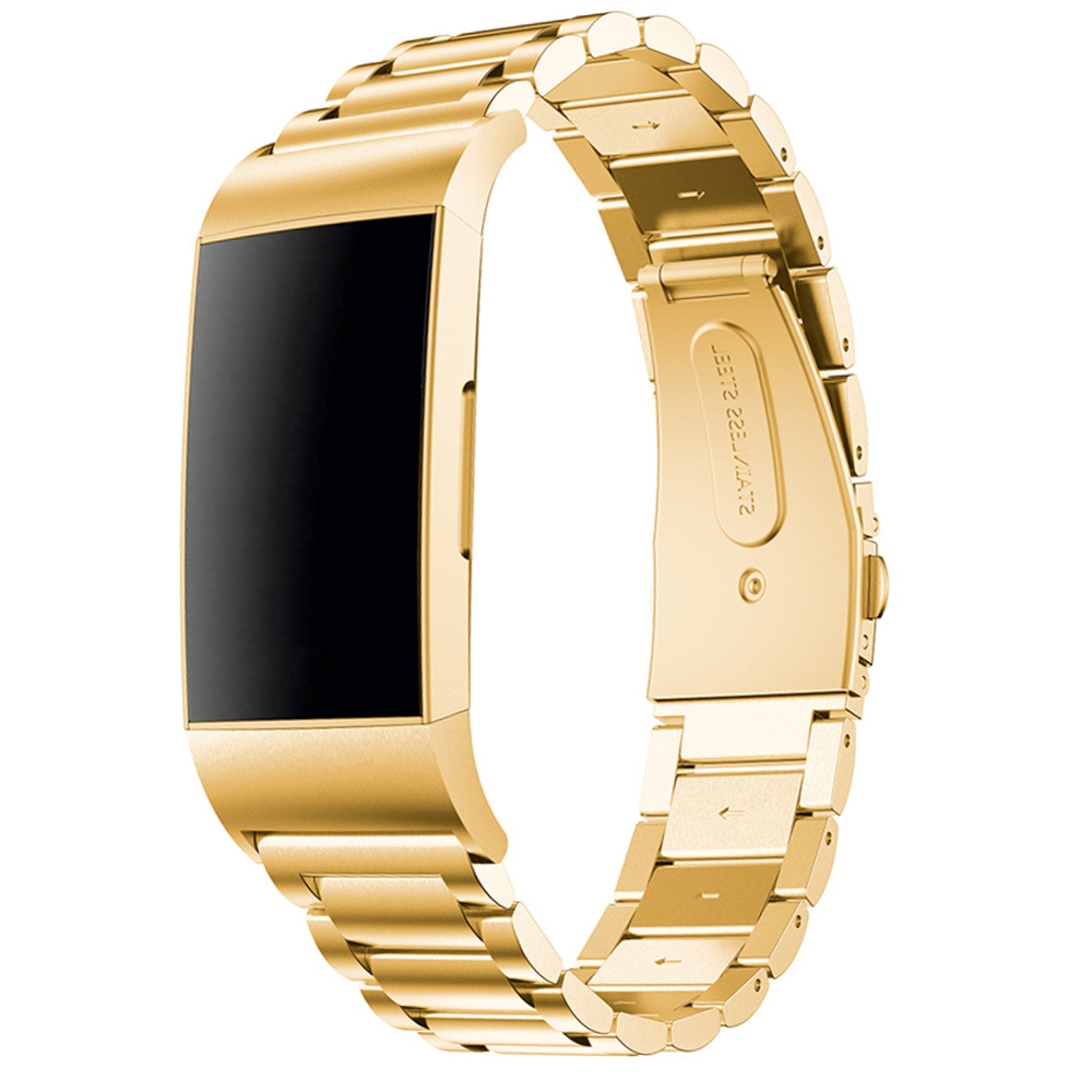 Fitbit Charge 3 & 4 kralen stalen schakel band - goud