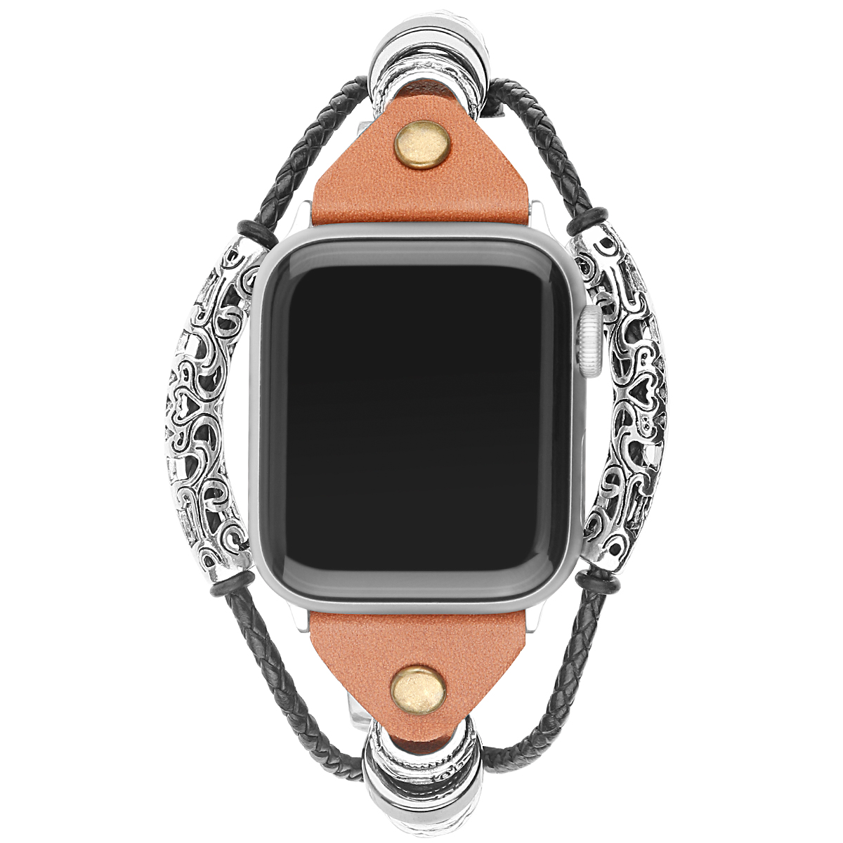 Apple Watch Leren Sieraden Robuust Band - Lichtbruin