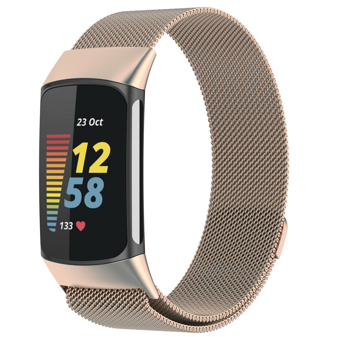 Fitbit Charge 5 milanese band - retro goud