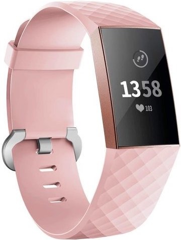 Fitbit Charge 3 & 4 sport wafel band - roze