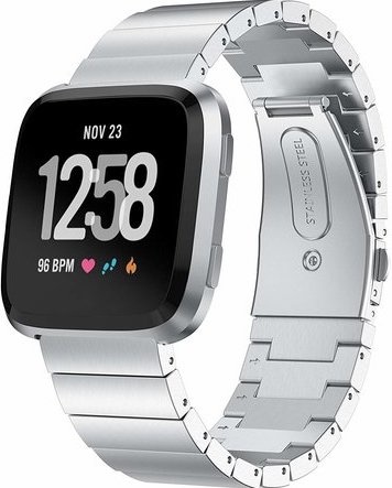 Fitbit Versa stalen schakel band - zilver