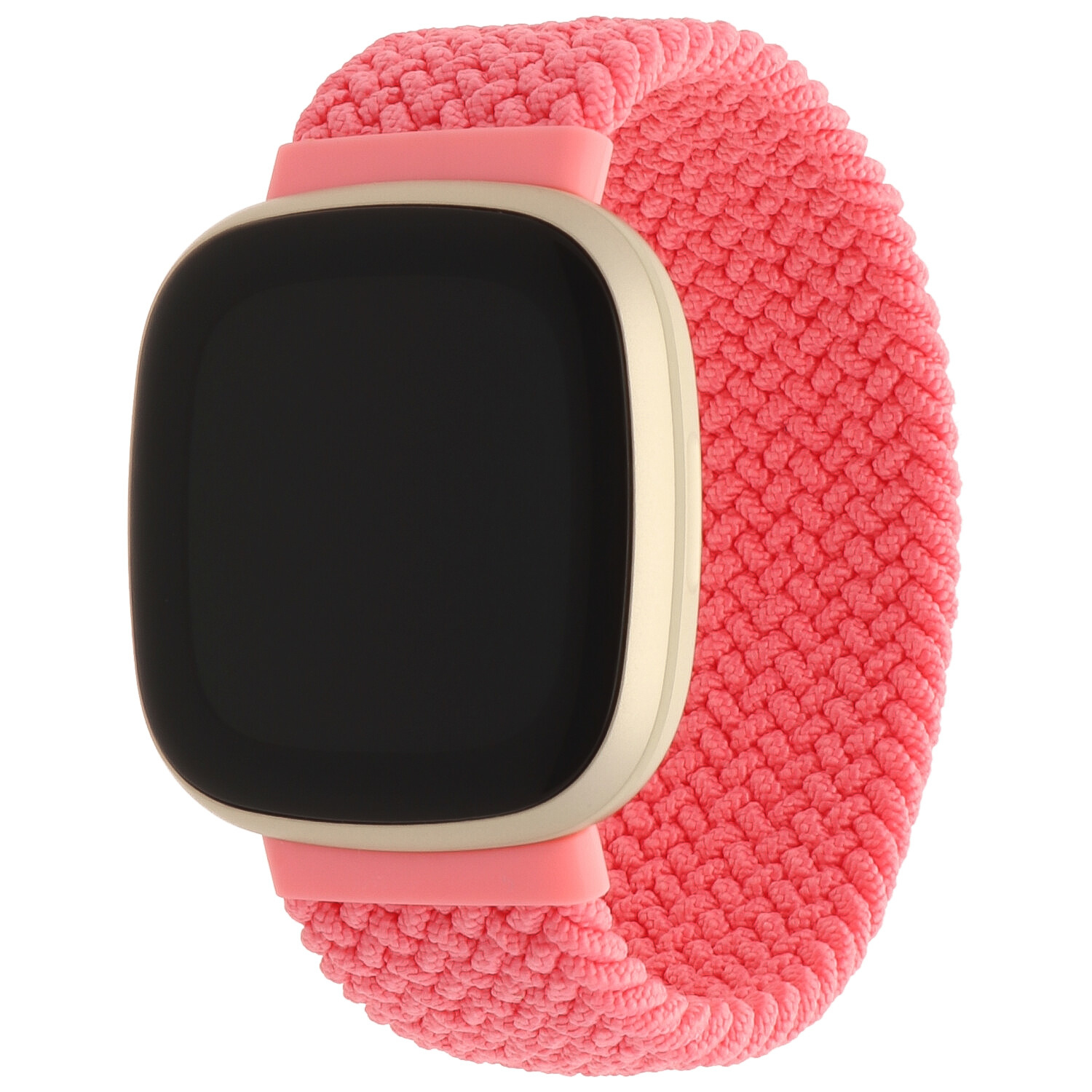 Fitbit Versa 3 Sense nylon gevlochten solo band roze