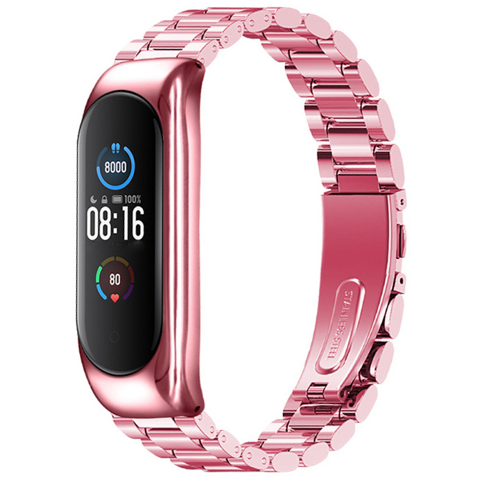 Xiaomi Mi 3/4/5/6 kralen stalen schakel band - rose rood