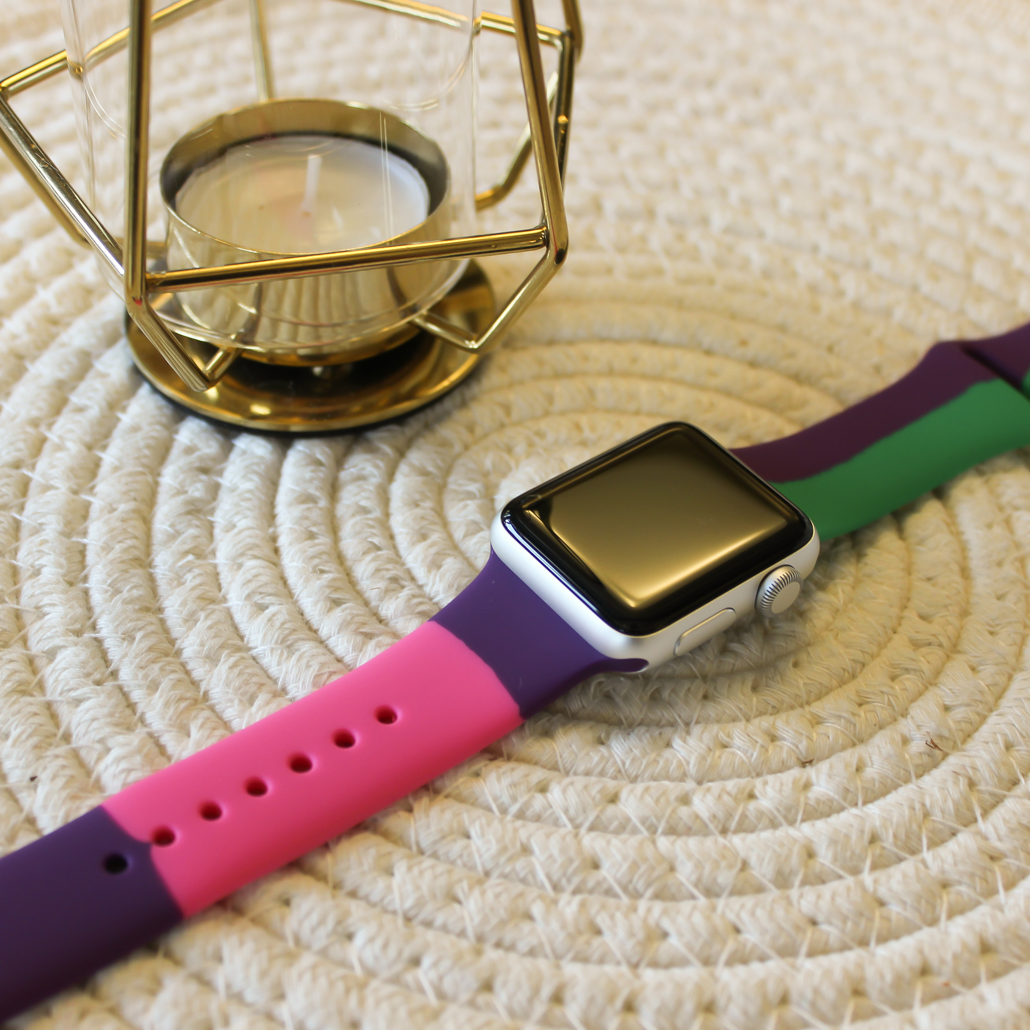Apple Watch sport band Black Unity - paars roze groen