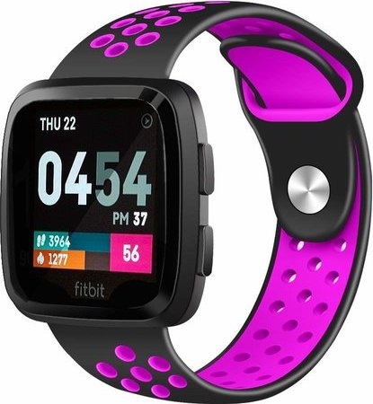 Fitbit Versa dubbel sport band - zwart paars