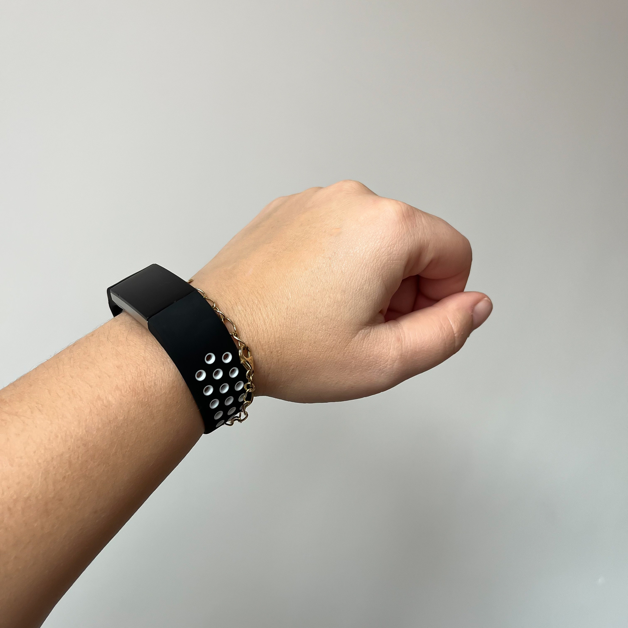 Fitbit Charge 2 dubbel sport band - zwart wit