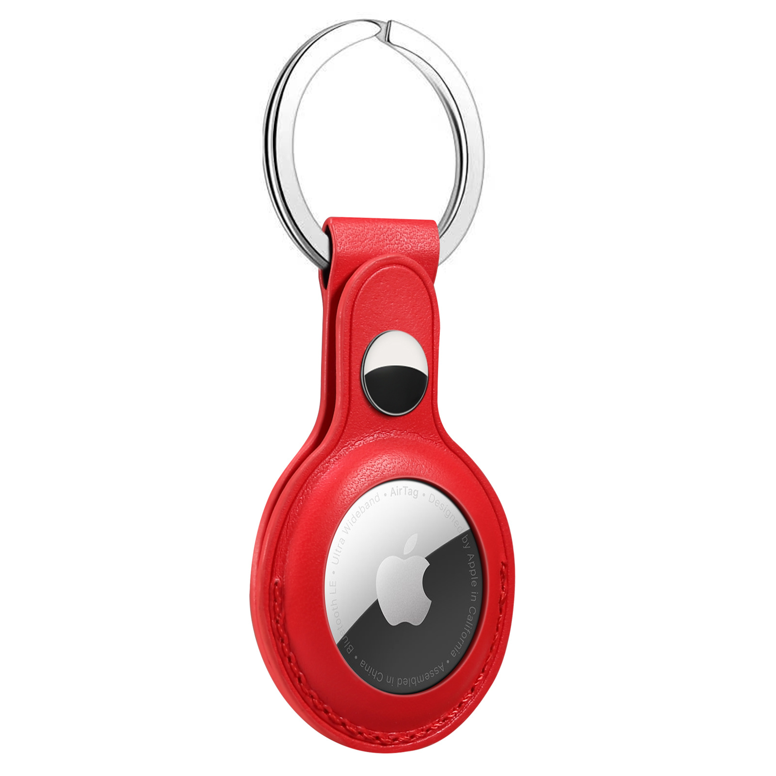 AirTag leren sleutelhanger - rood