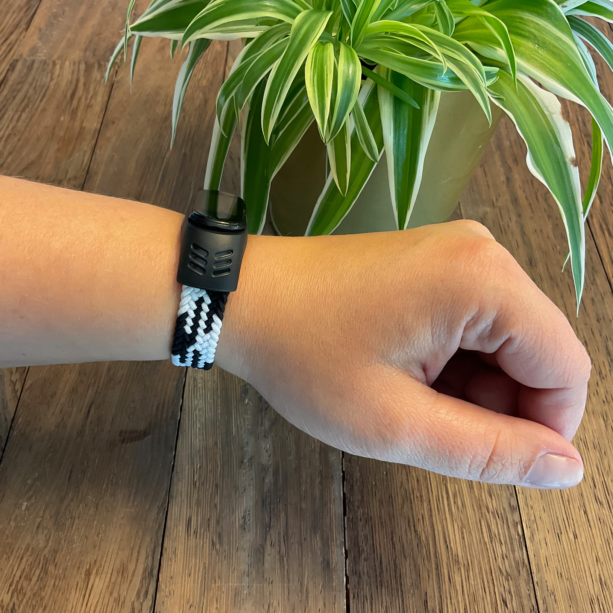 Xiaomi Mi 3/4/5/6 nylon gevlochten solo band - zwart wit