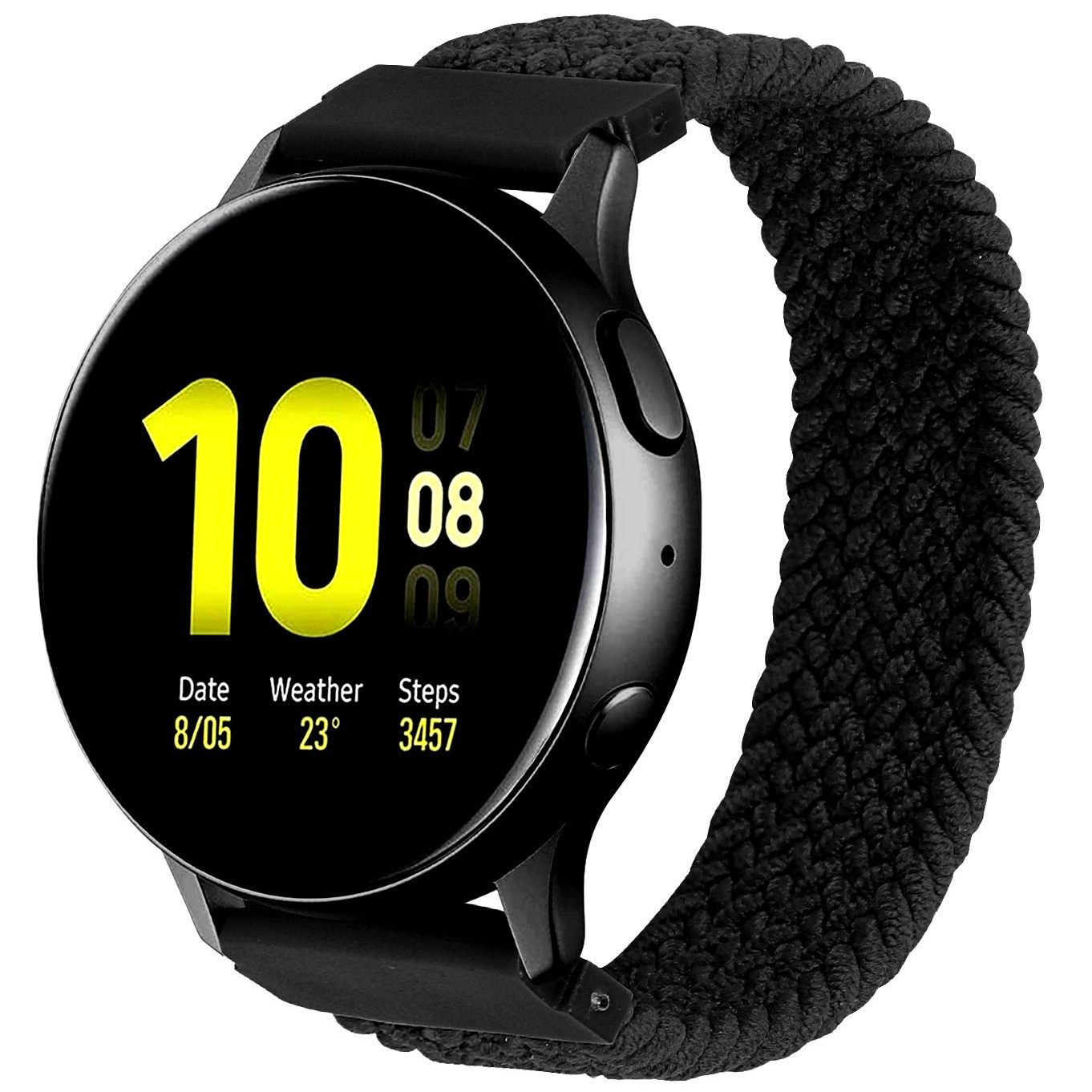 Garmin Vivoactive / Vivomove nylon gevlochten solo band - zwart