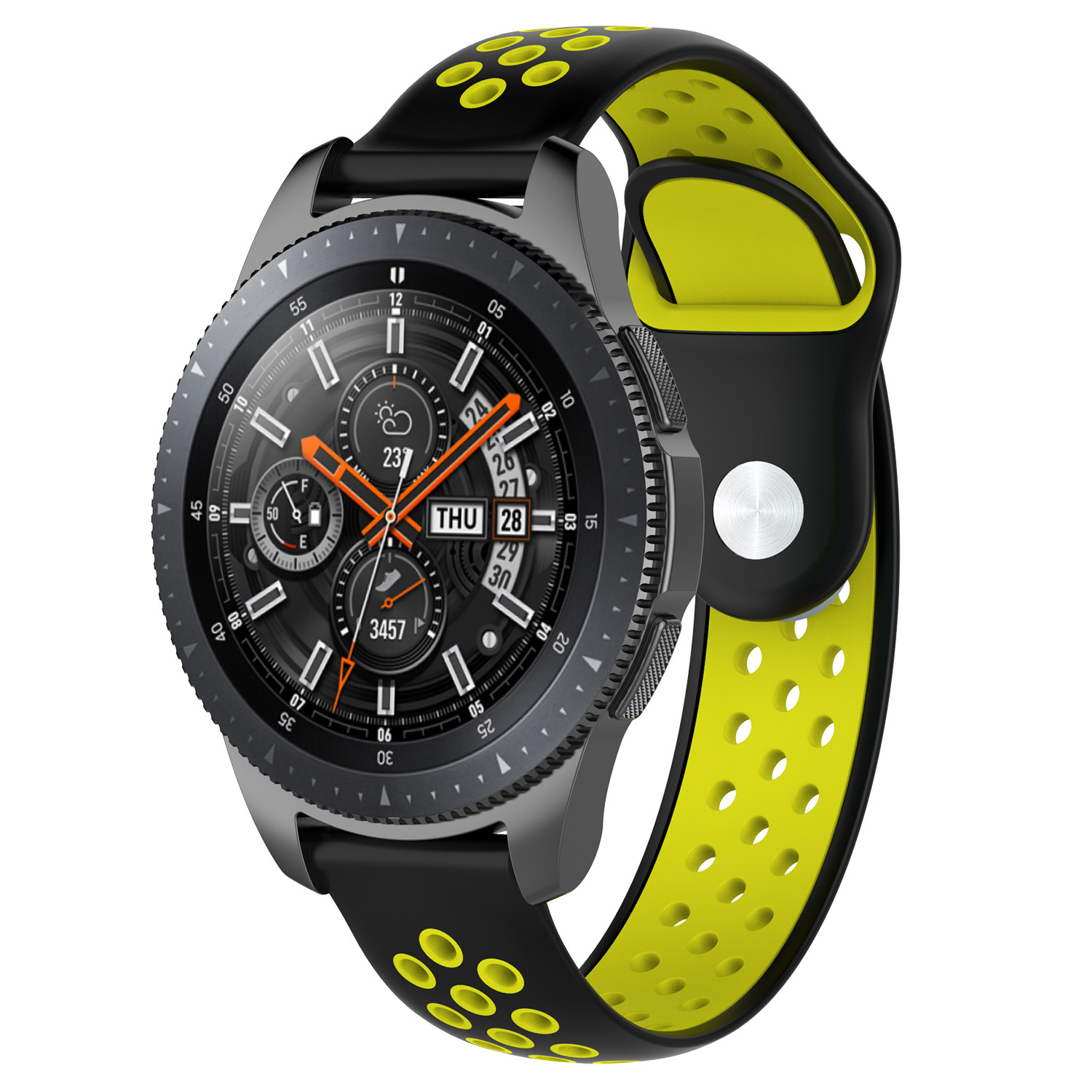 Samsung Galaxy Watch dubbel sport band - zwart geel