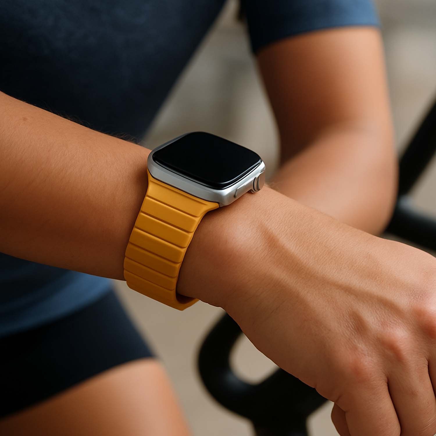 Apple Watch band Vetra – siliconen – geel