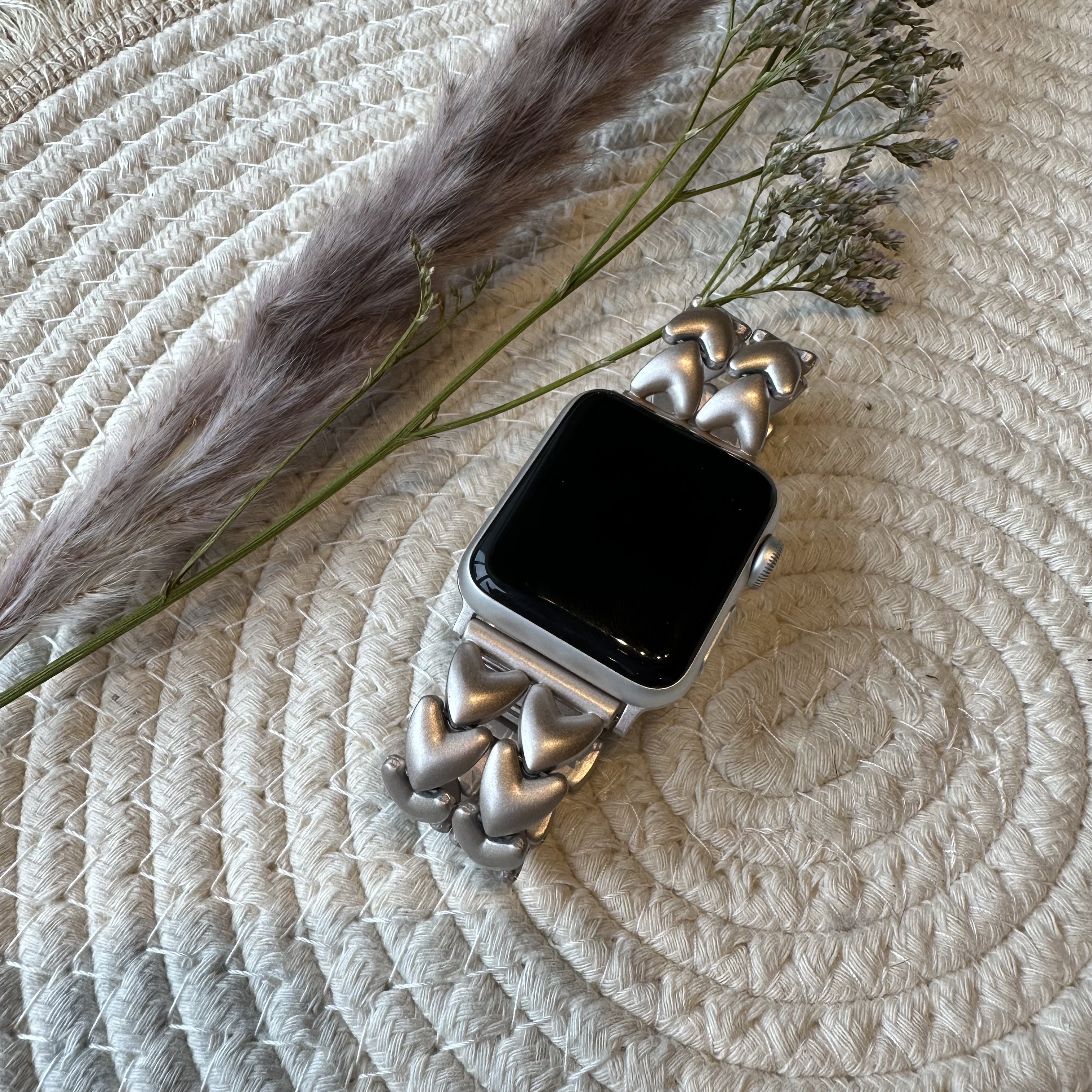 Apple Watch hart stalen schakel band - sterrenlicht