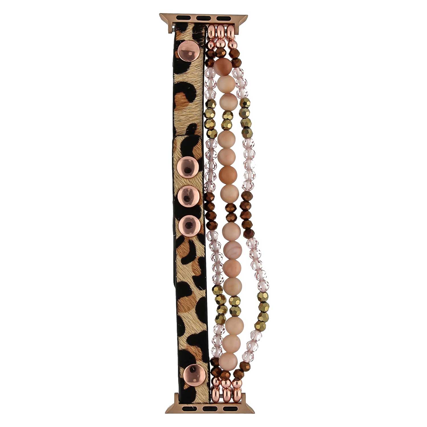 Apple Watch leren sieraden band - luipaard rose goud