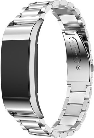 Fitbit Charge 2 kralen stalen schakel band - zilver