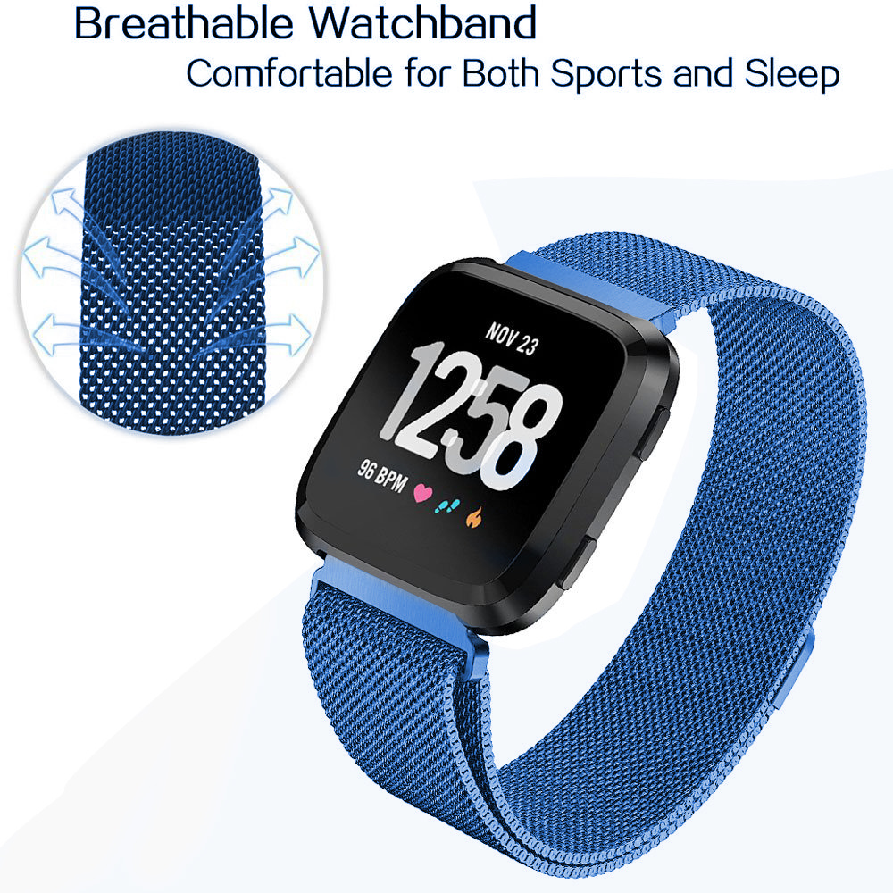 Fitbit Versa milanese band - blauw