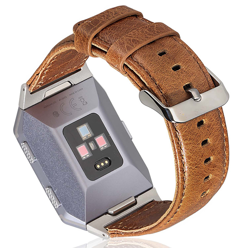 Fitbit Ionic genuine leren band - lichtbruin