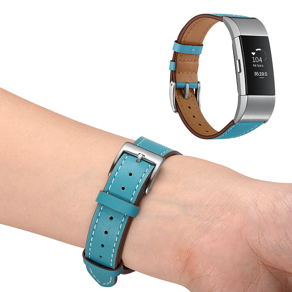 Fitbit Charge 2 premium leren band - lichtblauw Fitbit Charge 2 premium leren band - lichtblauw