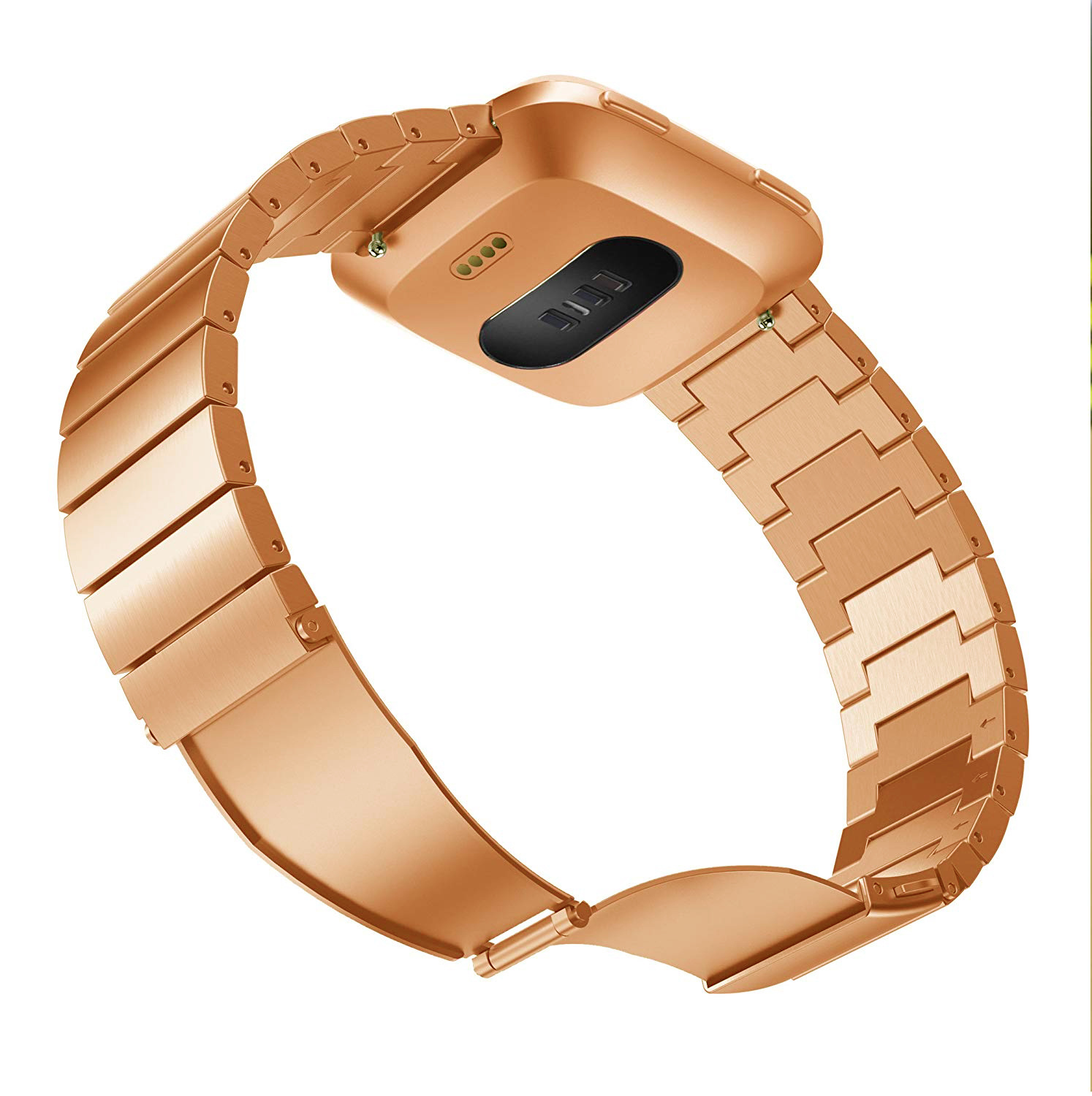 Fitbit Versa stalen schakel band - rose goud