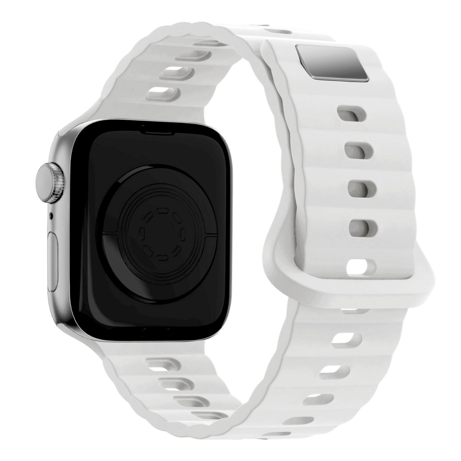 Apple Watch siliconen Wave band - wit