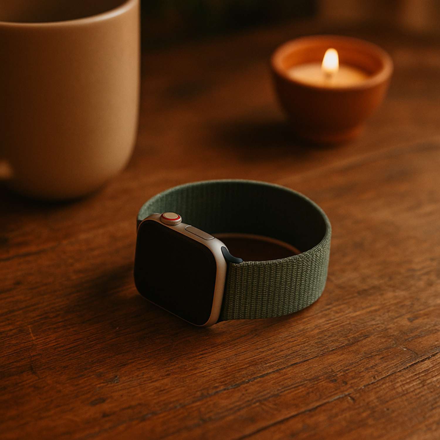 Apple Watch bandje Flyne - geweven - nylon - blauwgroen