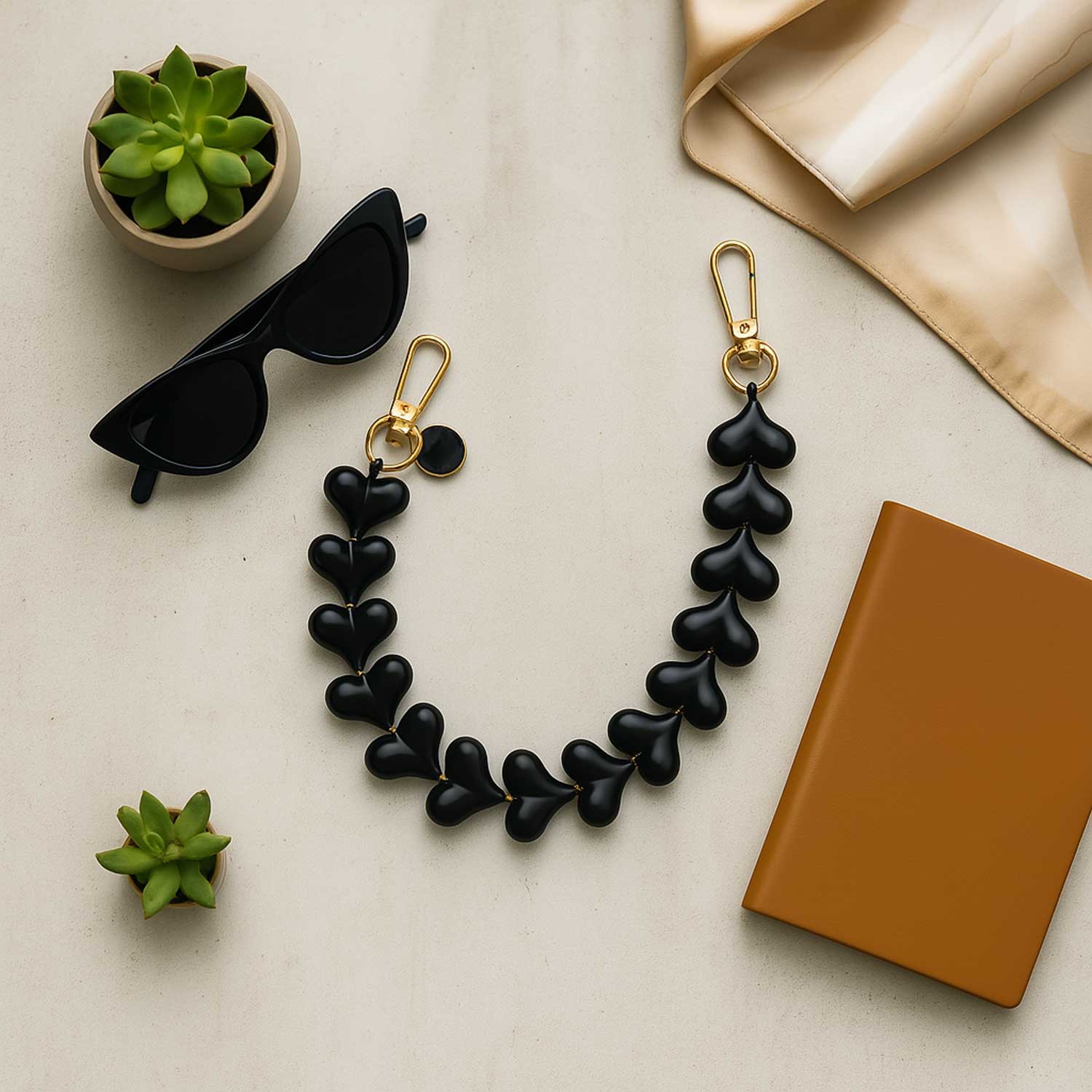 Telefoonkoord-Heart-effen-zwart-goud-7440850414481-123watches-sfeer