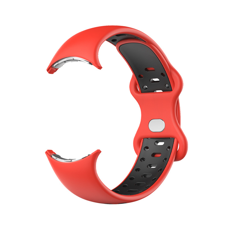 Google Pixel Watch dubbel sport band - rood zwart