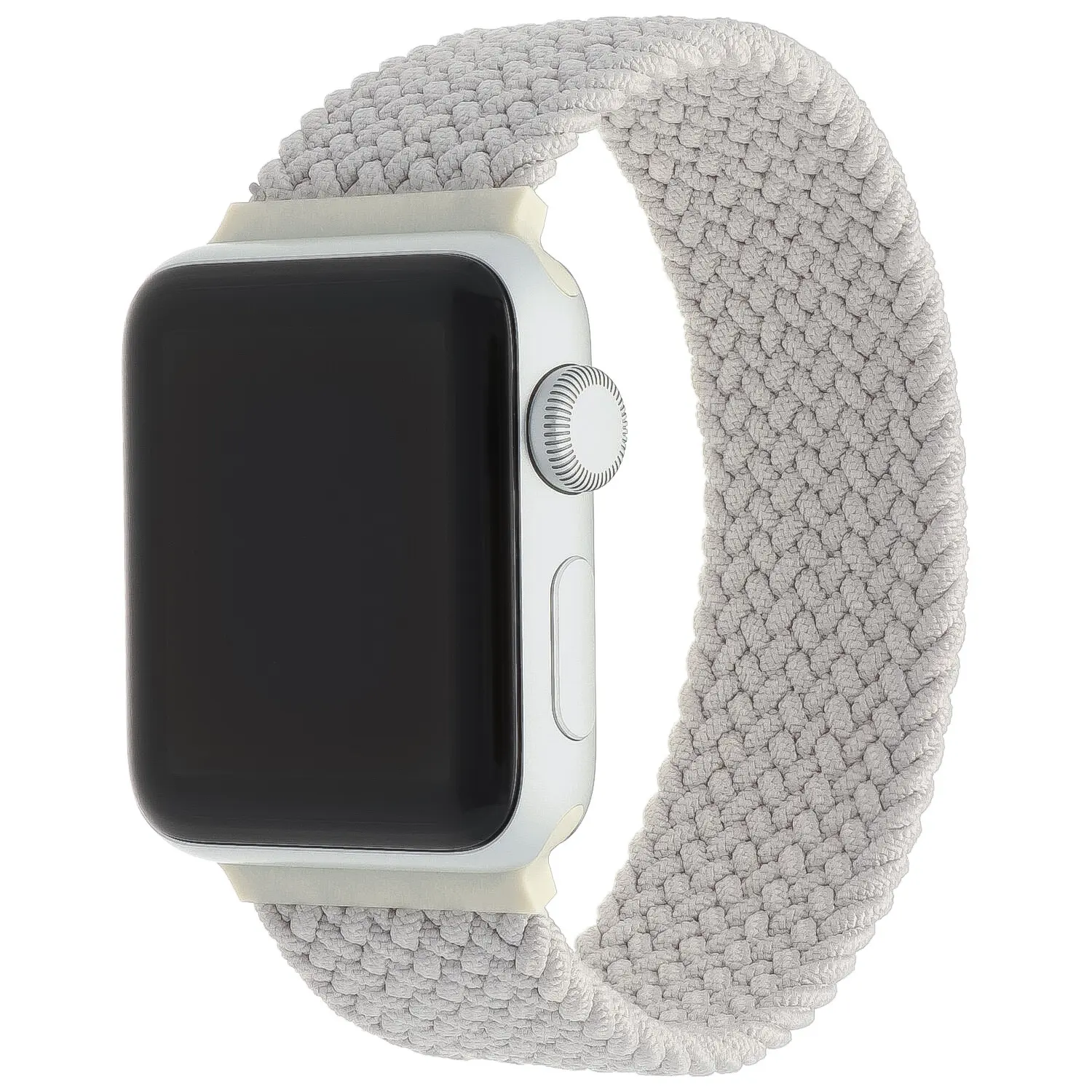Apple Watch nylon gevlochten solo band lichtgrijs