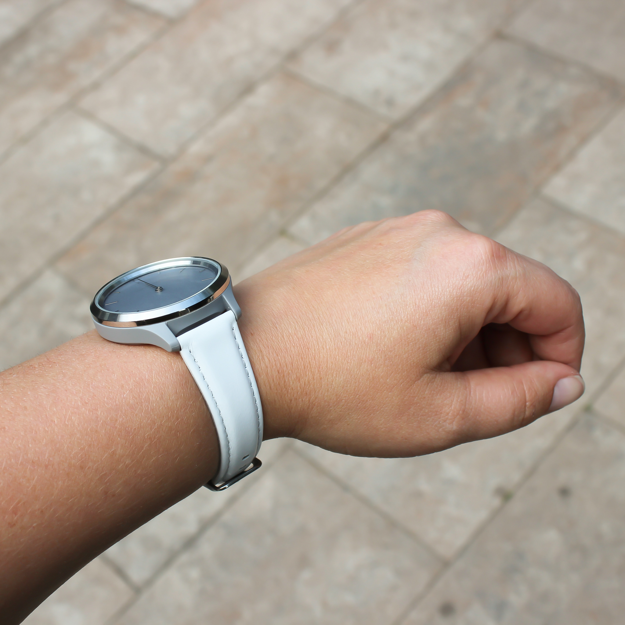 Garmin Vivoactive / Vivomove leren band - wit
