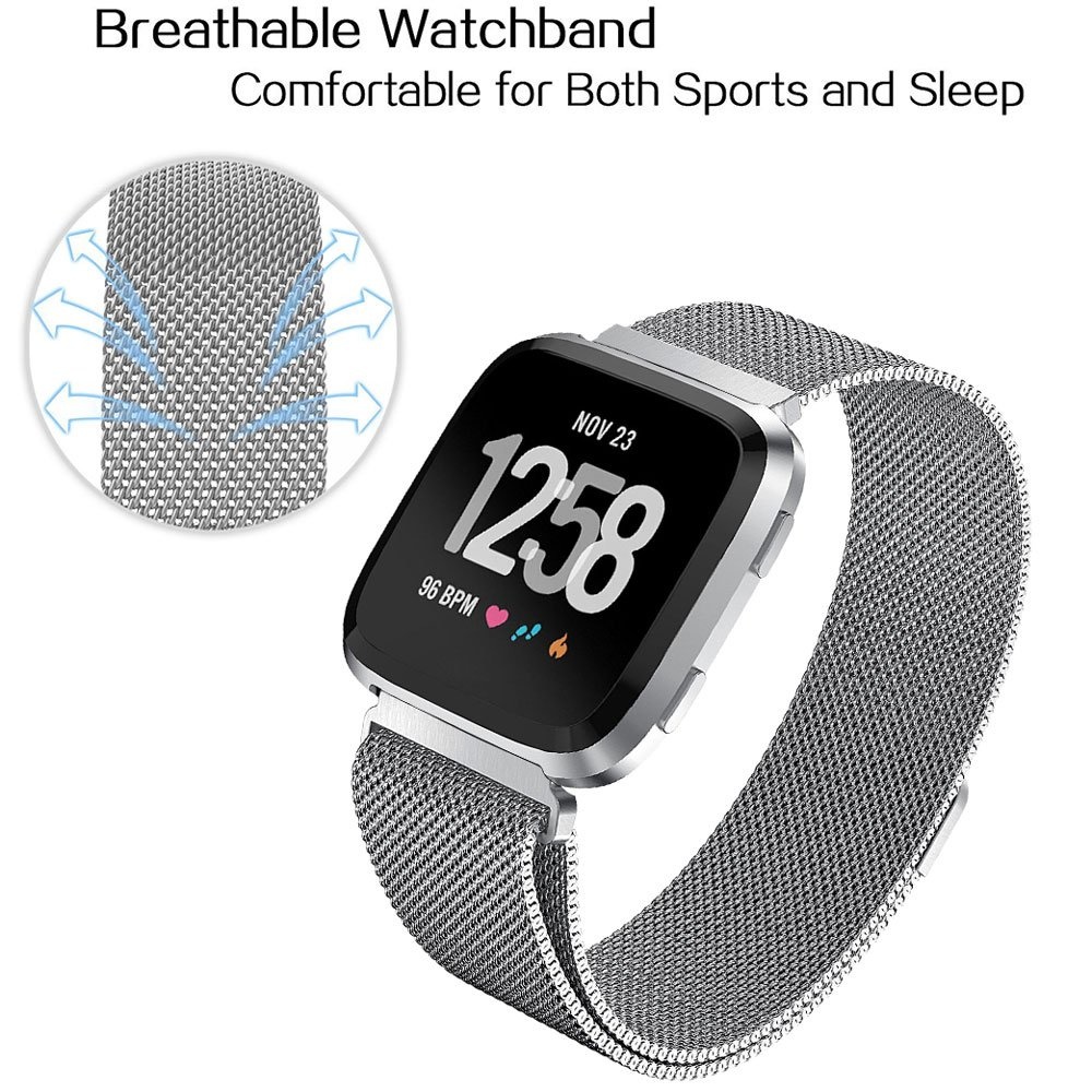 Fitbit Versa milanese band - zilver