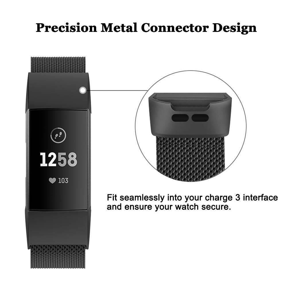 Fitbit Charge 3 & 4 milanese band - zwart