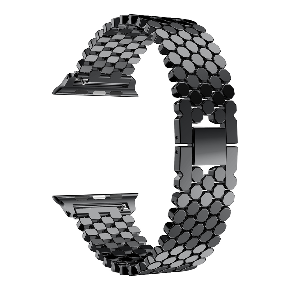Apple Watch vis stalen schakel band - zwart