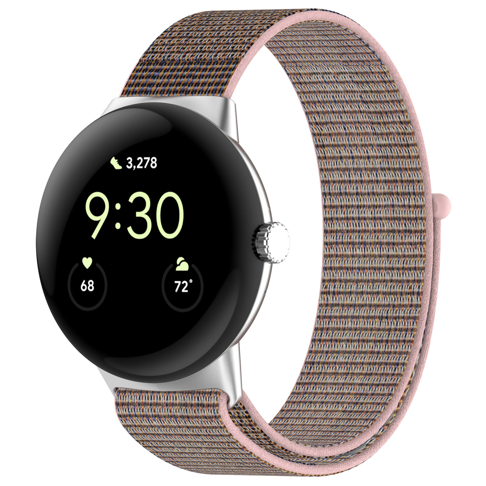 Google Pixel Watch nylon sport loop band - pink sand