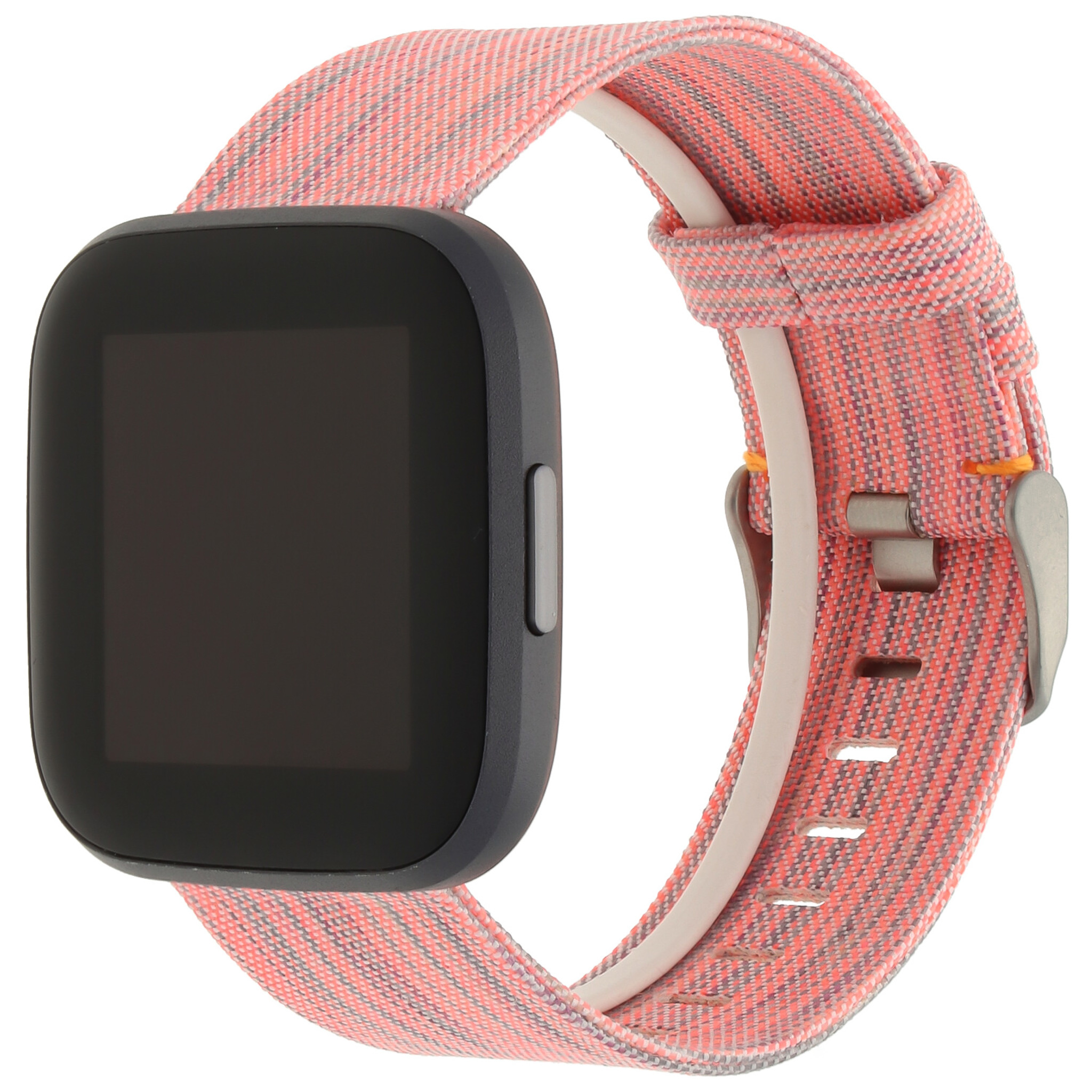Fitbit Versa nylon gesp band - oranje gestreept
