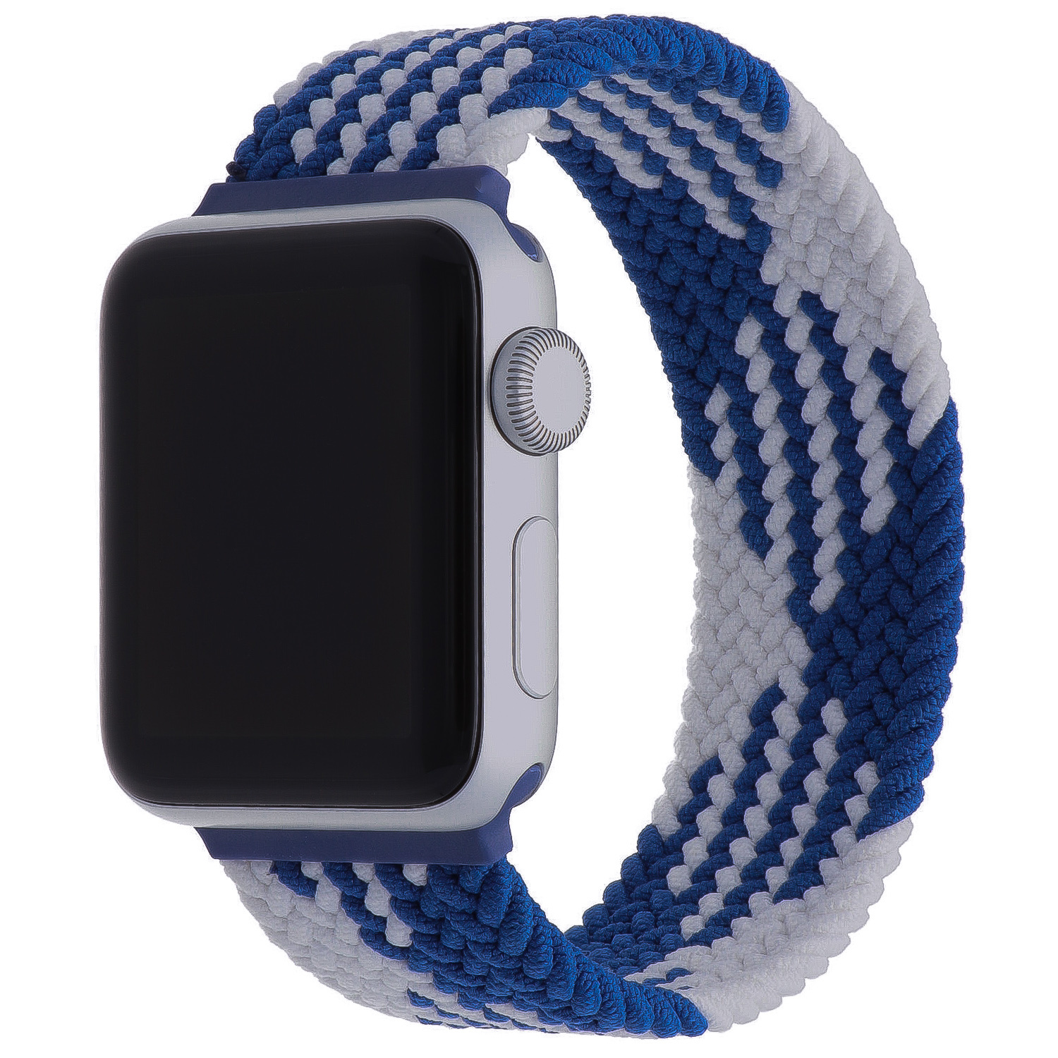 Apple Watch Nylon Gevlochten Solo Band - Blauw Wit