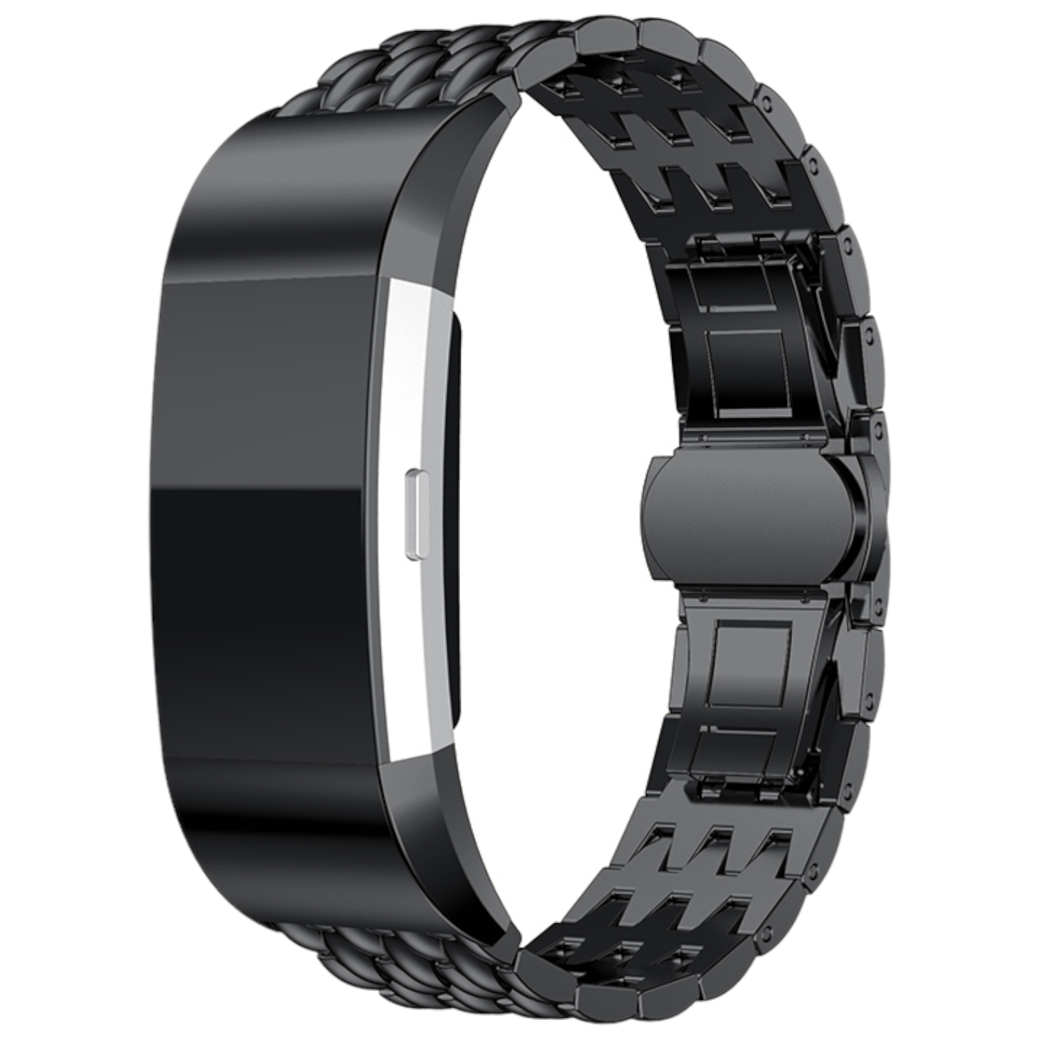 Fitbit Charge 2 draak stalen schakel band - zwart