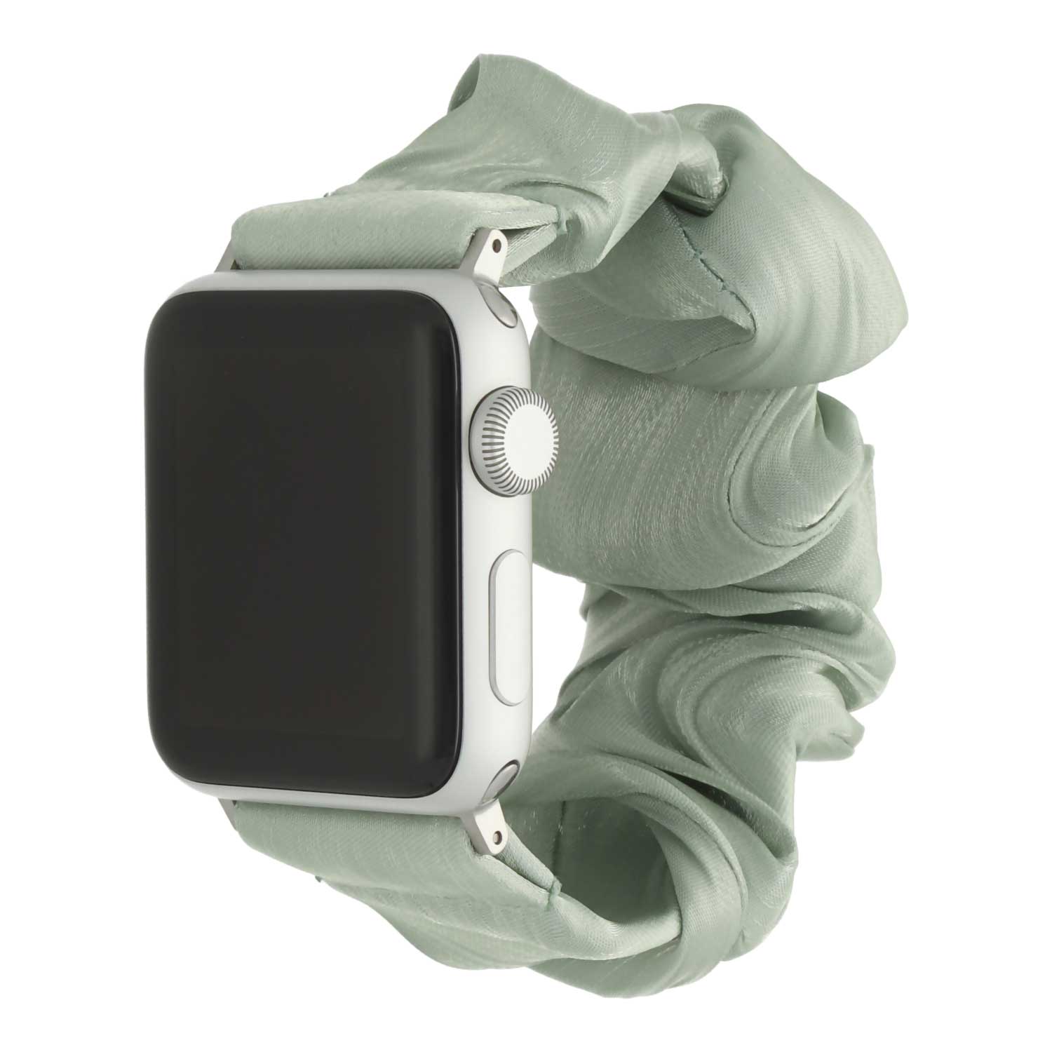 Apple-Watch-nylon-Scrunchie-band-lichtgroen-7440850318321-123watches-hoofdfoto